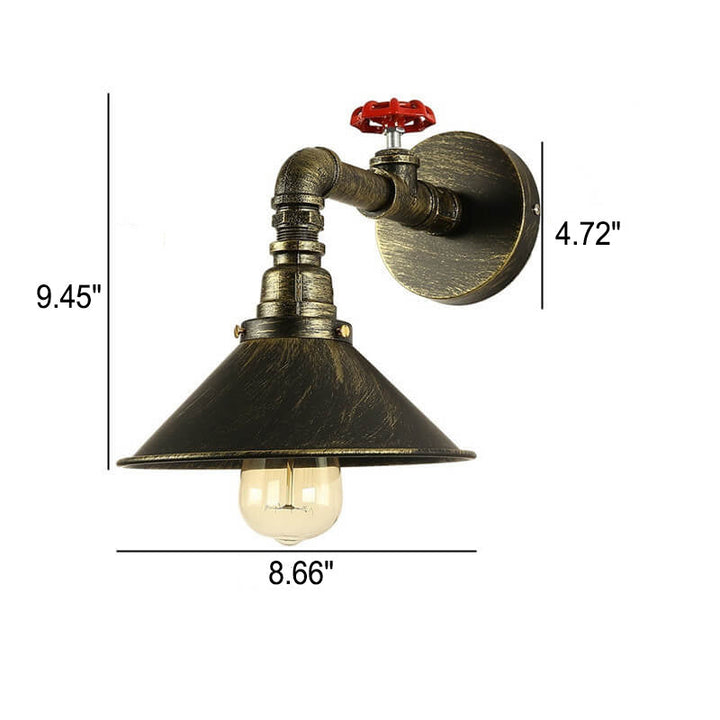 Industrielle Eisen Vintage Wasserhahn Wasserrohr Design 1-Licht Wandleuchte 
