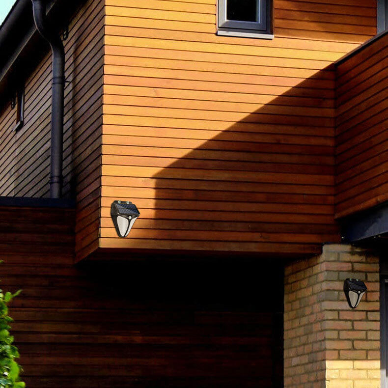 Lámpara de Aplique de Pared LED para Patio con Sensor de Cuerpo Impermeable para Exteriores Inteligente Solar en Forma de Triángulo 