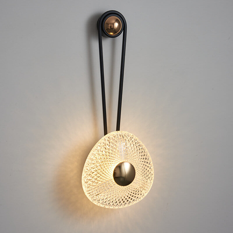 Moderne Luxus Runde Acryl Metall Hängende LED Wandleuchte 