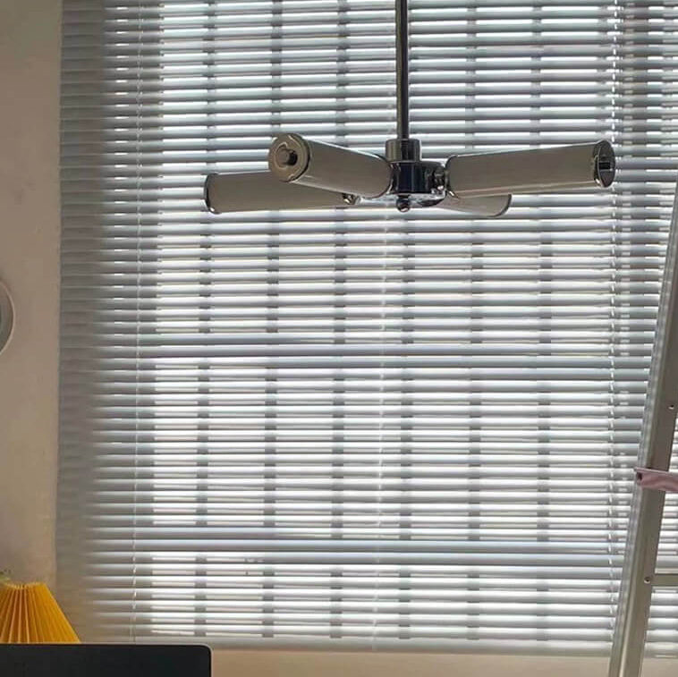 Industrieller Kronleuchter aus Edelstahl mit Zweigdesign und 4 LED-Lichtern 