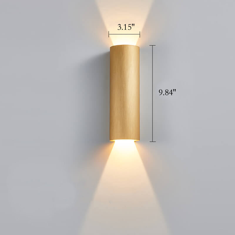 Moderne minimalistische zylindrische 1-flammige Wandleuchte aus Aluminium 