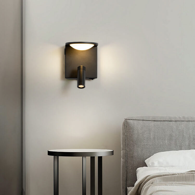 مصباح حائط LED دوار بسيط مربع حديث بمنفذ USB 