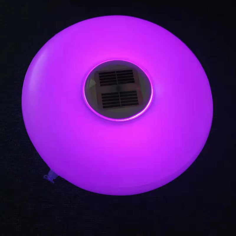 Lumière solaire ronde de piscine, lumière flottante gonflable et étanche à LED pour l&