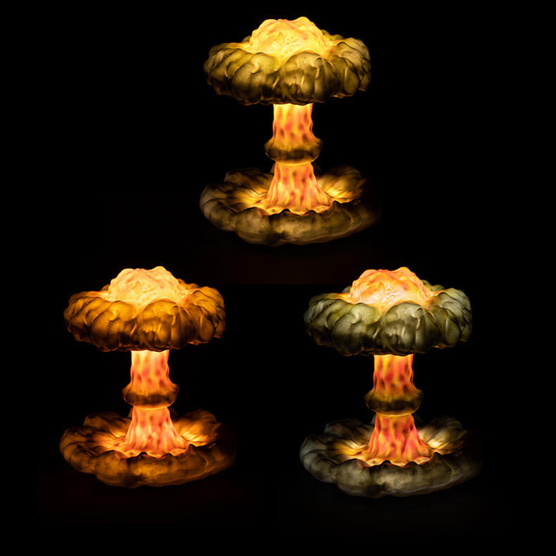 Creative Resin Nuclear Explosion Mushroom Cloud Design LED Night Light Table Lamp