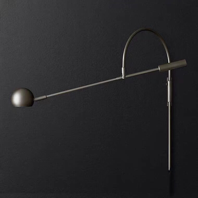Nordic Minimalist Iron Rotatable Curved Arm 1-Light Wall Sconce Lamp