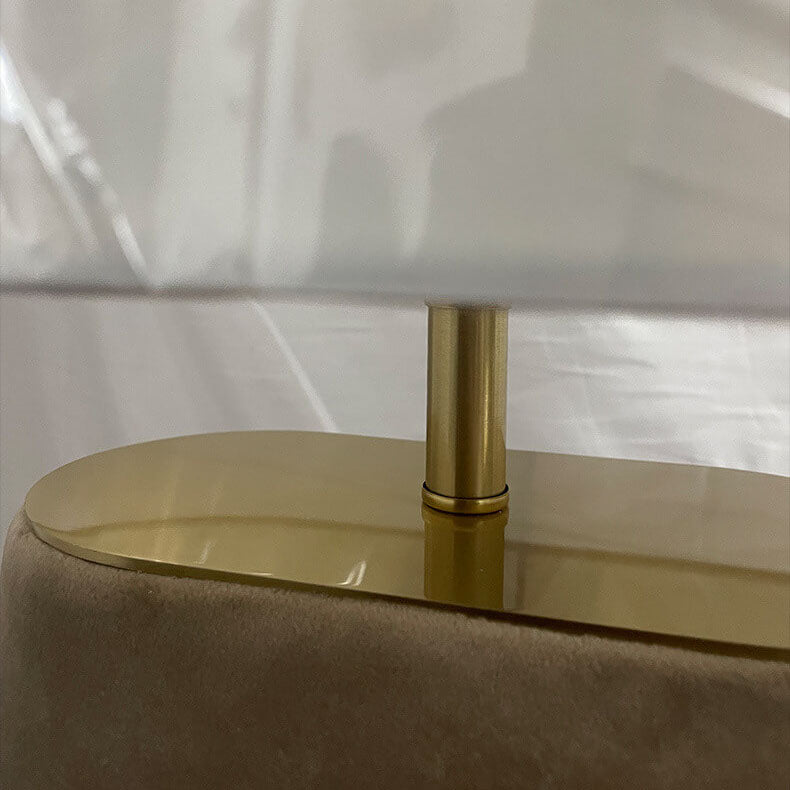 Lampe de table moderne de luxe en cuir et tissu à base de velours à 1 lumière 