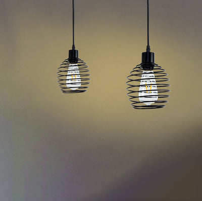 Modern Minimalist Oval Pure Black Iron 1-Light Pendant Light