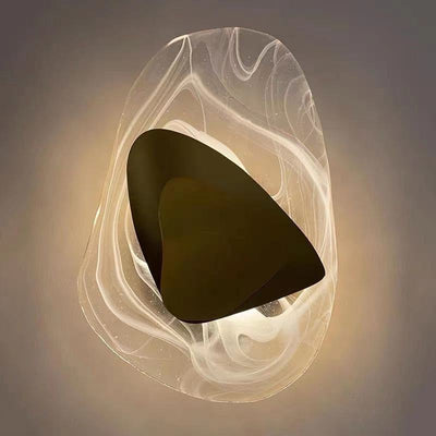 Moderne minimalistische unregelmäßige ovale Hardware Glas LED Wandleuchte Lampe für Schlafzimmer 