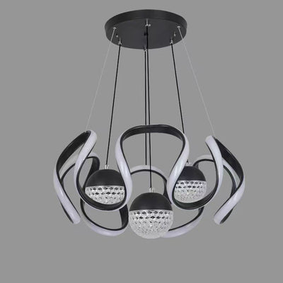 Nordic Creative Orb Twisted Lines Island Light  LED Chandelier