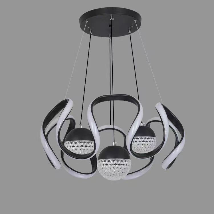 Nordic Creative Orb Twisted Lines Island Light  LED Chandelier