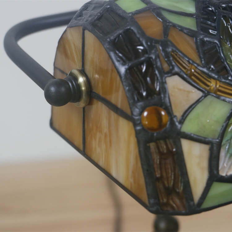 Lampe de table en alliage de zinc Tiffany vintage européenne à 1 lumière 