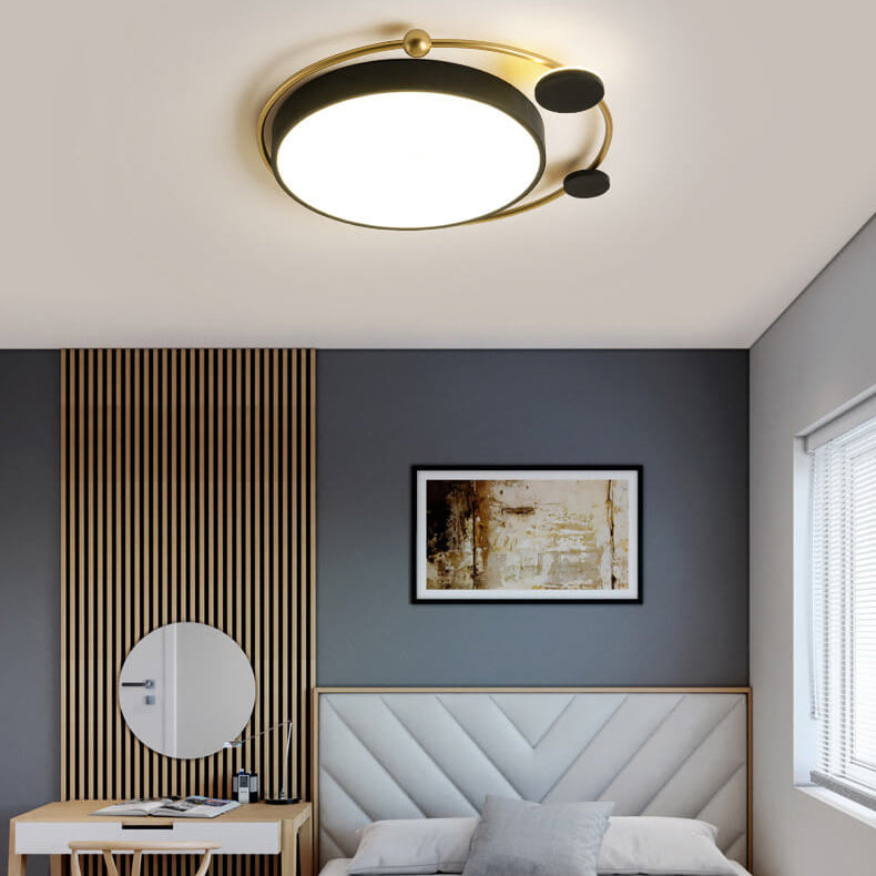 Moderne Luxus Eisen Kreis Ring Acryl Schirm LED Deckenleuchte für Wohnzimmer 