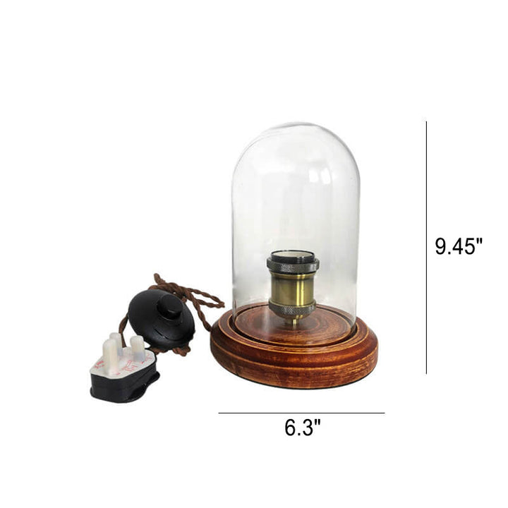 Modern Industrial Retro Wood Art Glass 1-Light Table Lamp