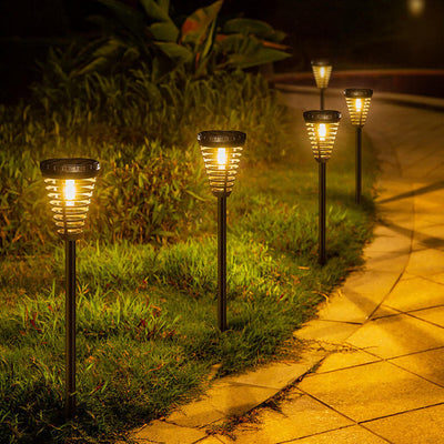 Outdoor Solar Bulb Plastic Cone LED Ground Insert Decorative Landscape Light