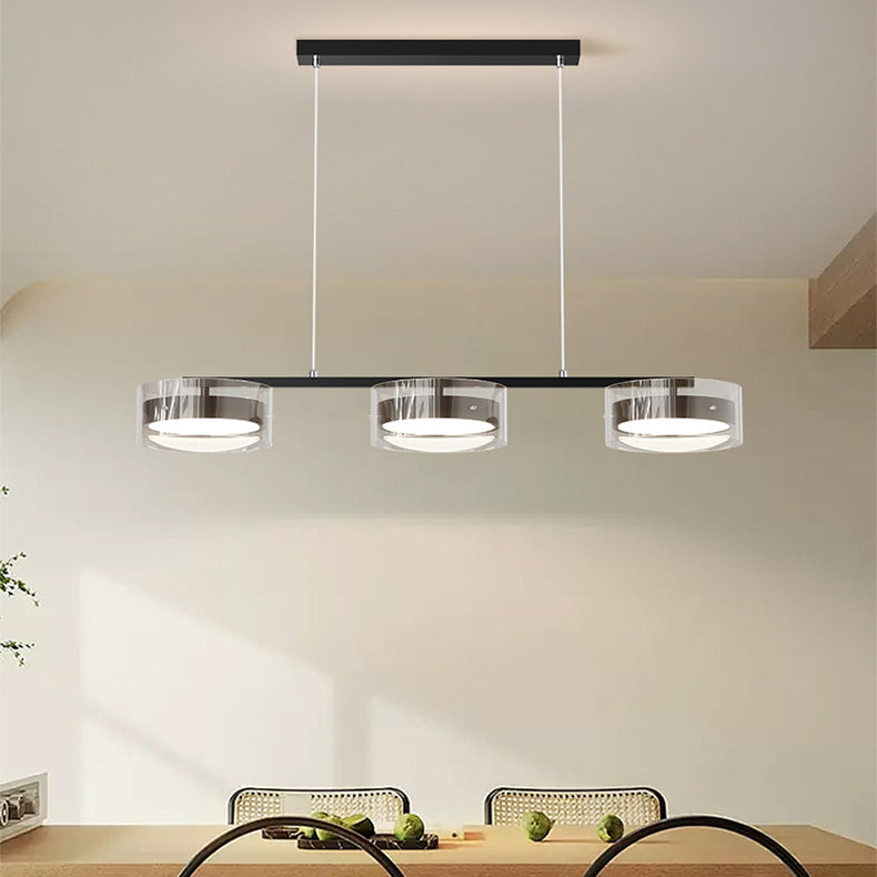 Zeitgenössische Nordic Creme Fliegende Untertasse Glas Schatten LED Insel Licht Kronleuchter Für Wohnzimmer 