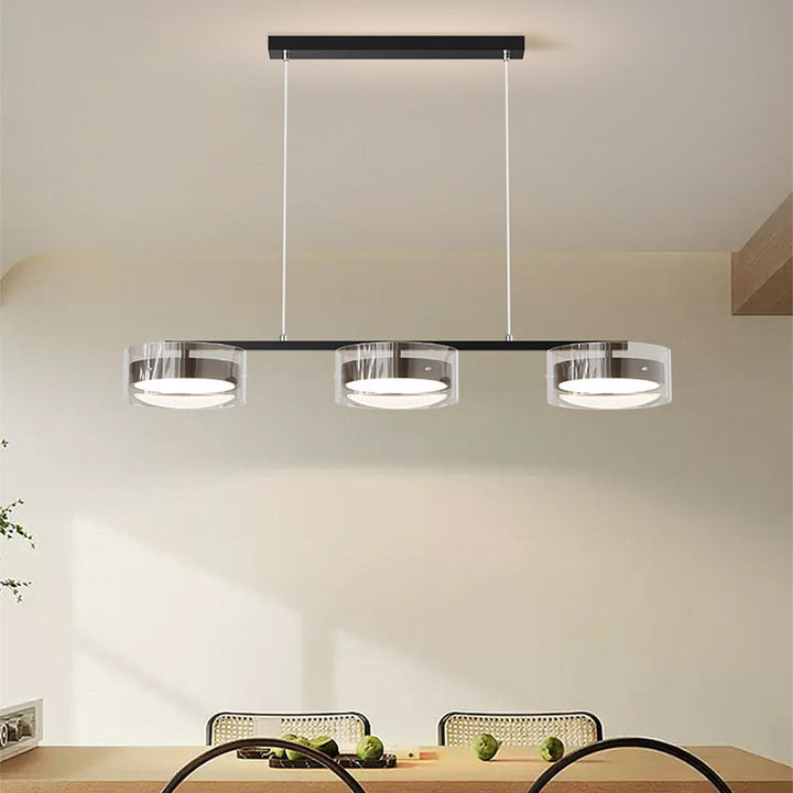 Zeitgenössische Nordic Creme Fliegende Untertasse Glas Schatten LED Insel Licht Kronleuchter Für Wohnzimmer 