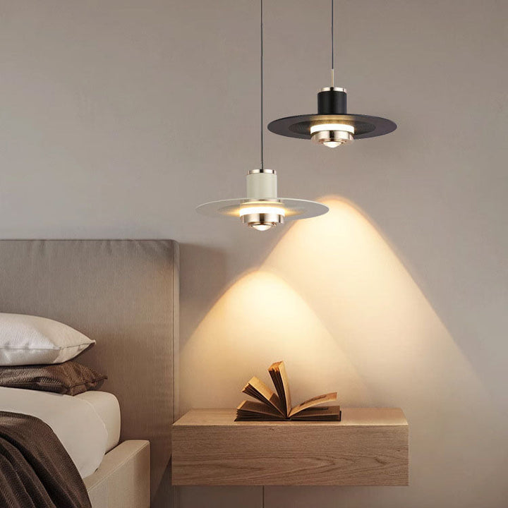 Moderne minimalistische Zylinder fliegende Untertasse Hardware LED Pendelleuchte für Wohnzimmer 
