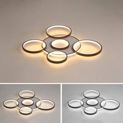 Modern Light Luxury Circular Combination Aluminum LED Flush Mount Ceiling Light