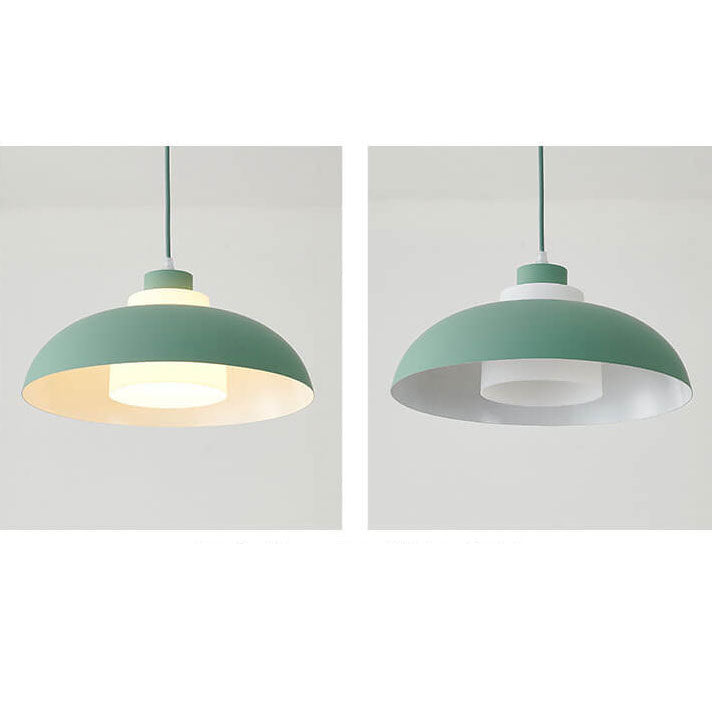 Modern Solid Color Macaron Acrylic Aluminum 1-Light Pendant Light