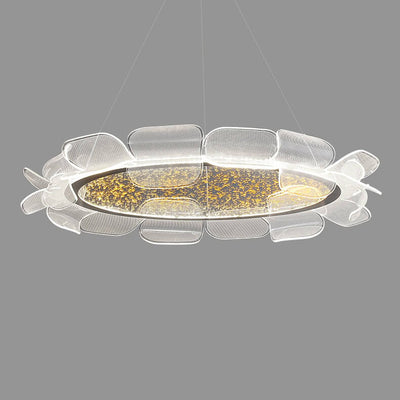 Modern Light Luxury Acrylic Flower Petal Round LED Chandelier