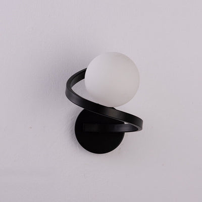 Modern Iron Curved Minimalist 1-Light Wall Sconce Lamp