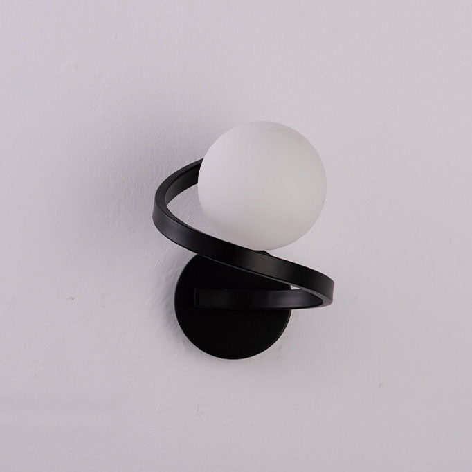 Modern Iron Curved Minimalist 1-Light Wall Sconce Lamp