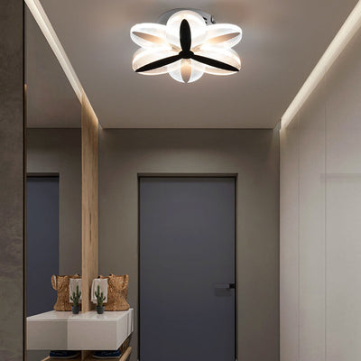 Modern Creative Flower Pattern Acrylic LED Semi-Flush Mount Ceiling Light