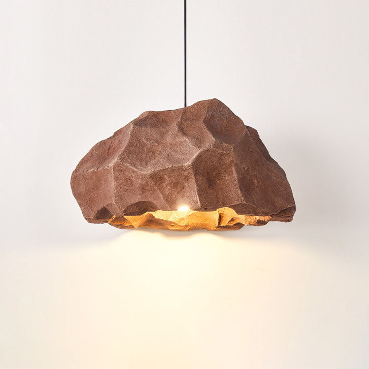 Nordic Wabi-Sabi Faux Stone Cement 1-Light Pendant Light