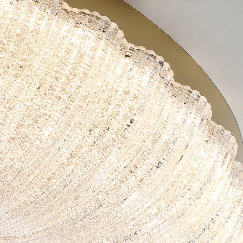 Moderne Luxus Edelstahl Glas Kupfer Runde LED-Halbeinbau-Deckenleuchte 