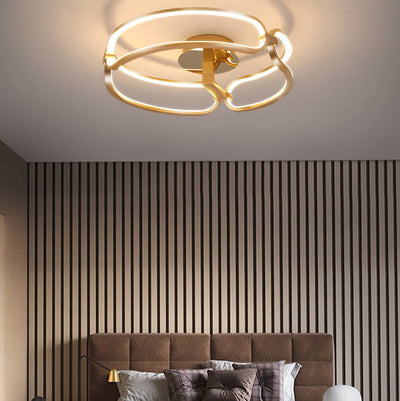 Modern Simple Ring Combination Design LED Semi-Flush Mount Light