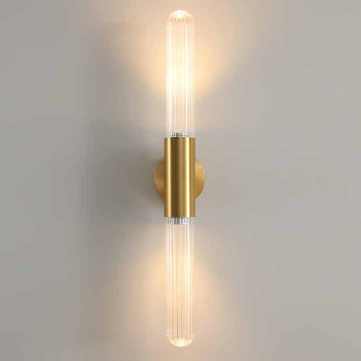 Moderne Leichte Luxus Lange Gold Klare Kupfer Glas 1-Licht Wandleuchte Lampe 