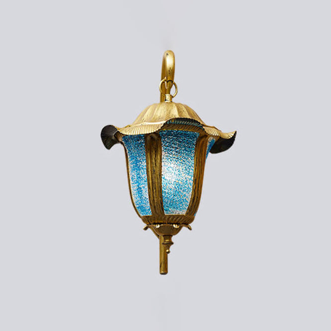 Böhmische marokkanische blaue Eisen-Wandleuchte mit 1 gebogenem Arm 