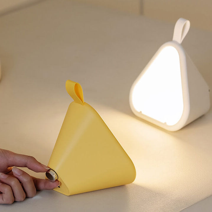Lámpara de mesa con luz nocturna LED atmosférica de siete colores en triángulo creativo 