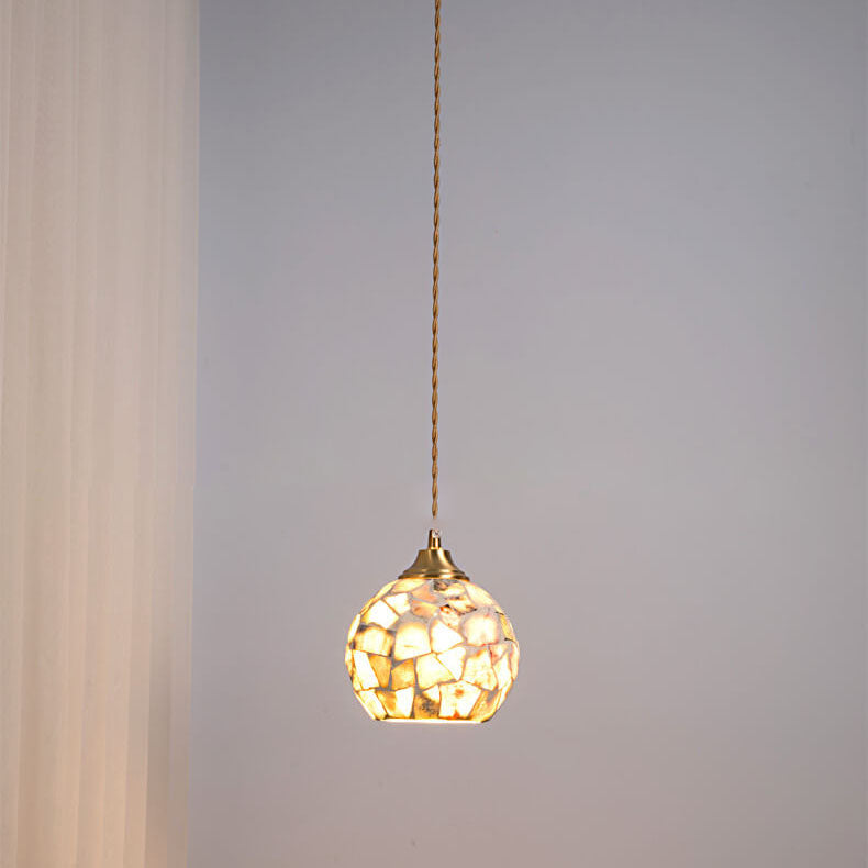 Vintage Creative Shell Round 1-Light Pendant Light