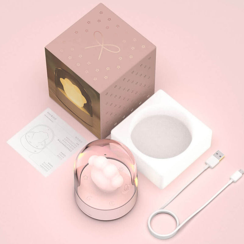 Lámpara de mesa con luz nocturna USB LED de protección ocular con garra de gato de dibujos animados creativa 