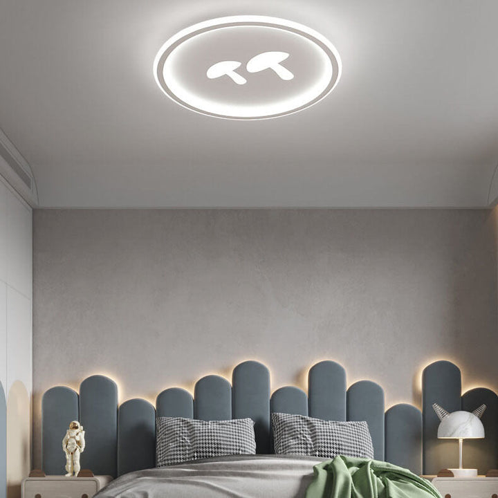 Lampe LED à montage encastré, abat-jour rond moderne en acrylique, motif champignon 