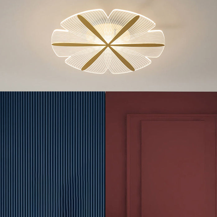 Modern Creative Clear Acrylic Round Flower LED Flush Mount Ceiling Light