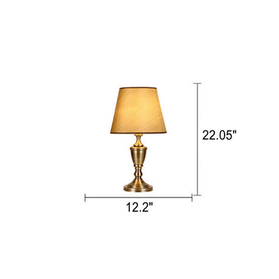 Nordic Vintage Fabric Cone Hardware 1-Light Table Standing Floor Lamp