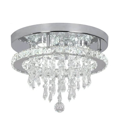 Modern Light Luxury Round Crystal LED Flush Mount Ceiling Light