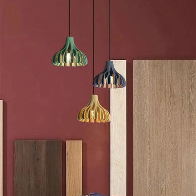 Contemporary Nordic Macaron Coral Resin Shade 1-Light Pendant Light For Dining Room