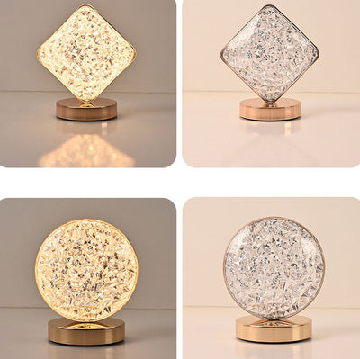 Lampe de table USB LED en acrylique créatif nordique avec géométrie étoile lune en métal 