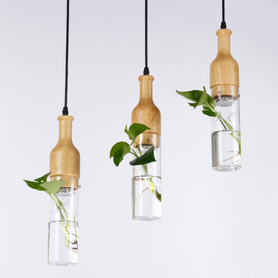 Nordic Creative Glass Bottle Hydroponic Plants 1-Light Pendelleuchte 