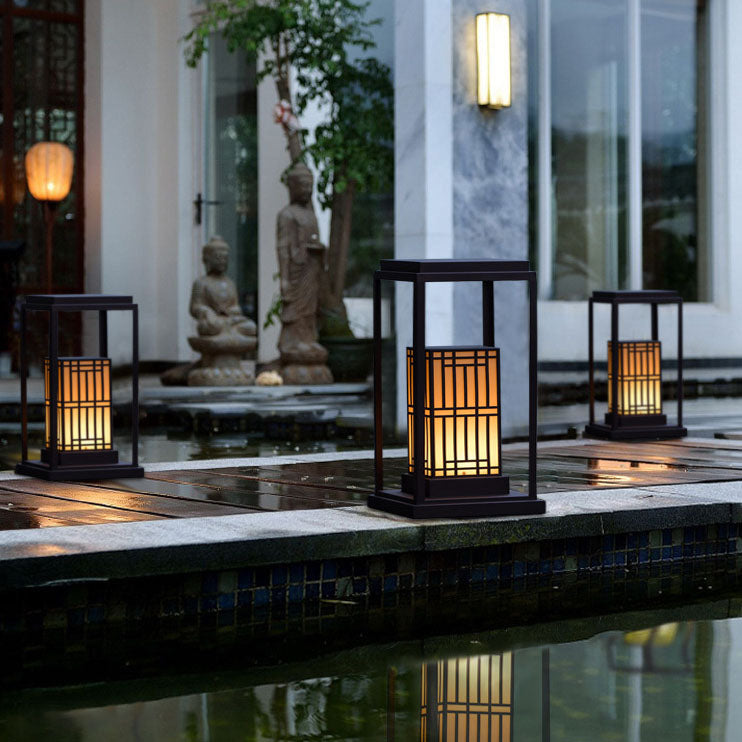 Luz exterior para jardín de césped impermeable con LED solar de mármol de acero inoxidable retro moderno 