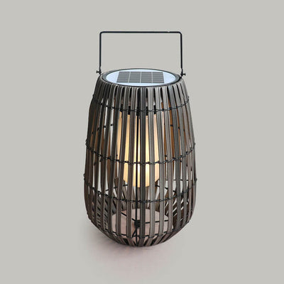 ضوء حديقة بالطاقة الشمسية LED مقاوم للماء ومحمول بتصميم حديث من الخيزران المنسوج 