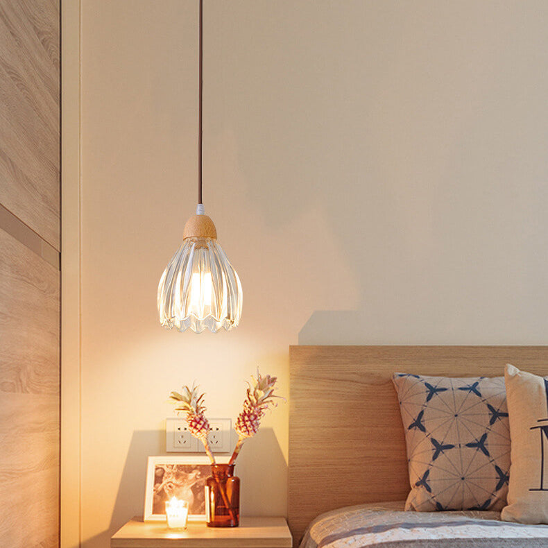 Nordic Log Glas Einfaches Design 1-Licht Pendelleuchte 