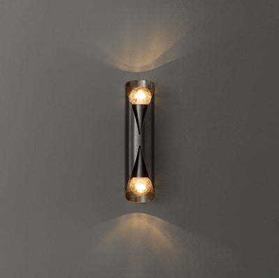 Applique murale longue et luxueuse à 2 lumières en cuivre, lumière moderne 