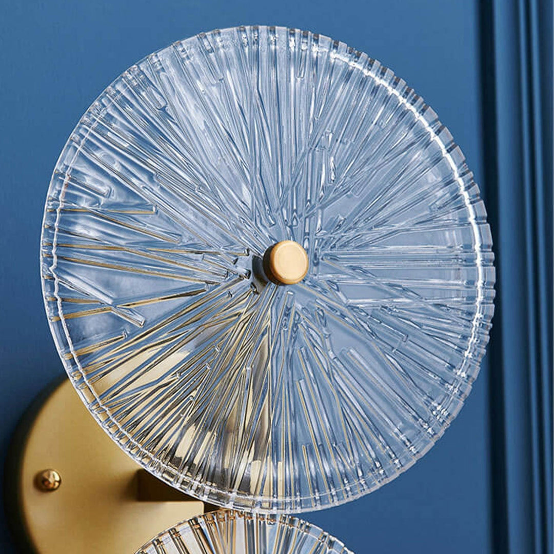 Lámpara Aplique de Pared LED Redonda Doble de Vidrio de Lujo Moderno 