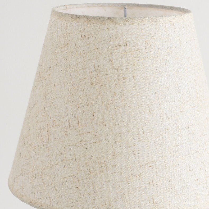 Modern Minimalist Pure Black White Iron Fabric 1-Light Table Lamp For Bedroom