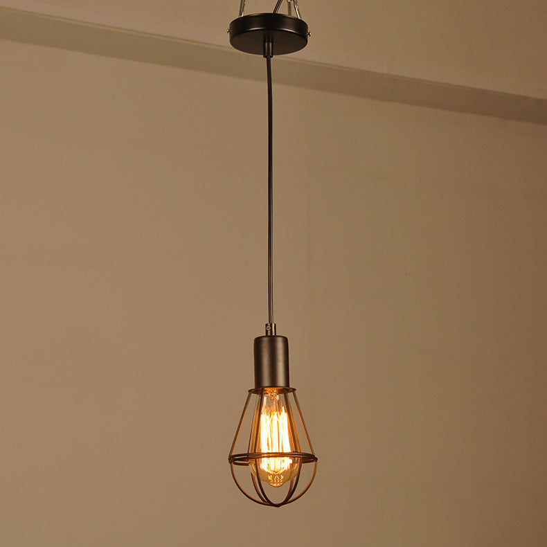 Industrial Vintage Birdcage Iron 1-Light Pendant Light