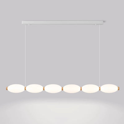 Traditional Japanese Pearl Chain Magic Bean PE Shade LED Island Light Chandelier For Dining Room